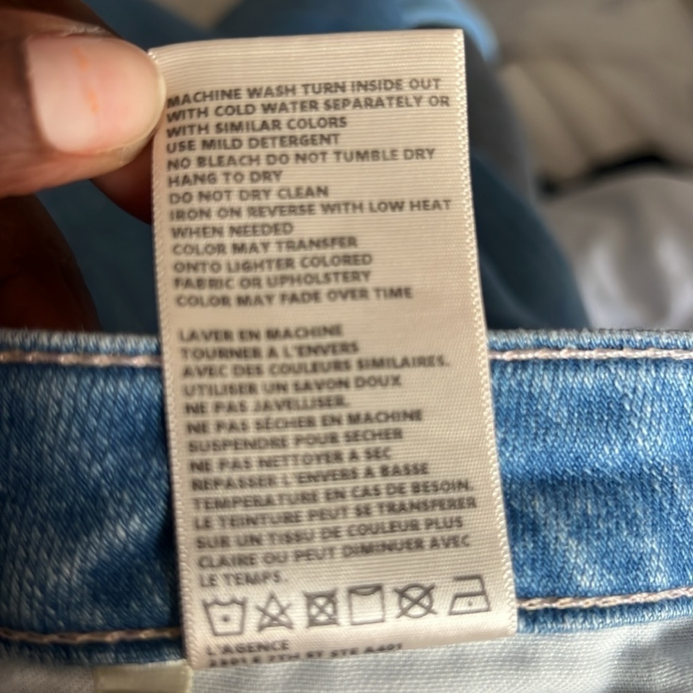 L’AGENCE Nadia High Rise Cropped Straight Rockford Blue Jeans Size 28 - Picture 10 of 11